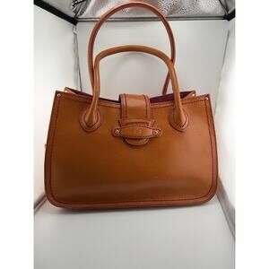 ANTONIO MELANI Orange Pink Leather Shoulder Bag Purse Tote Satchel Large B55